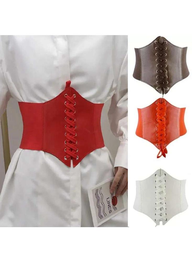 Corset Corsé Cinturón Cinturilla Elástica Tipo Cuero Corsette Gótico img #1