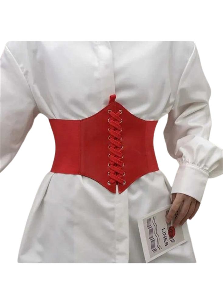 Corset Corsé Cinturón Cinturilla Elástica Tipo Cuero Corsette Gótico img #5