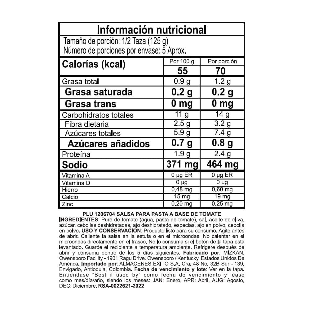 Salsa para pasta RAGU MARCA EXCLUSIVA tradicional (680  gr) img #2