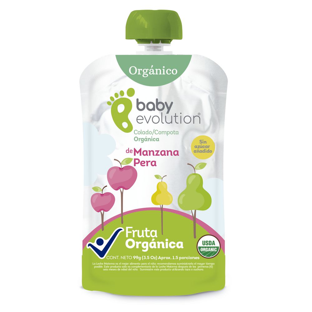 Compota BABY EVOLUTION orgánica manzanapera (73.333  ml) img #1