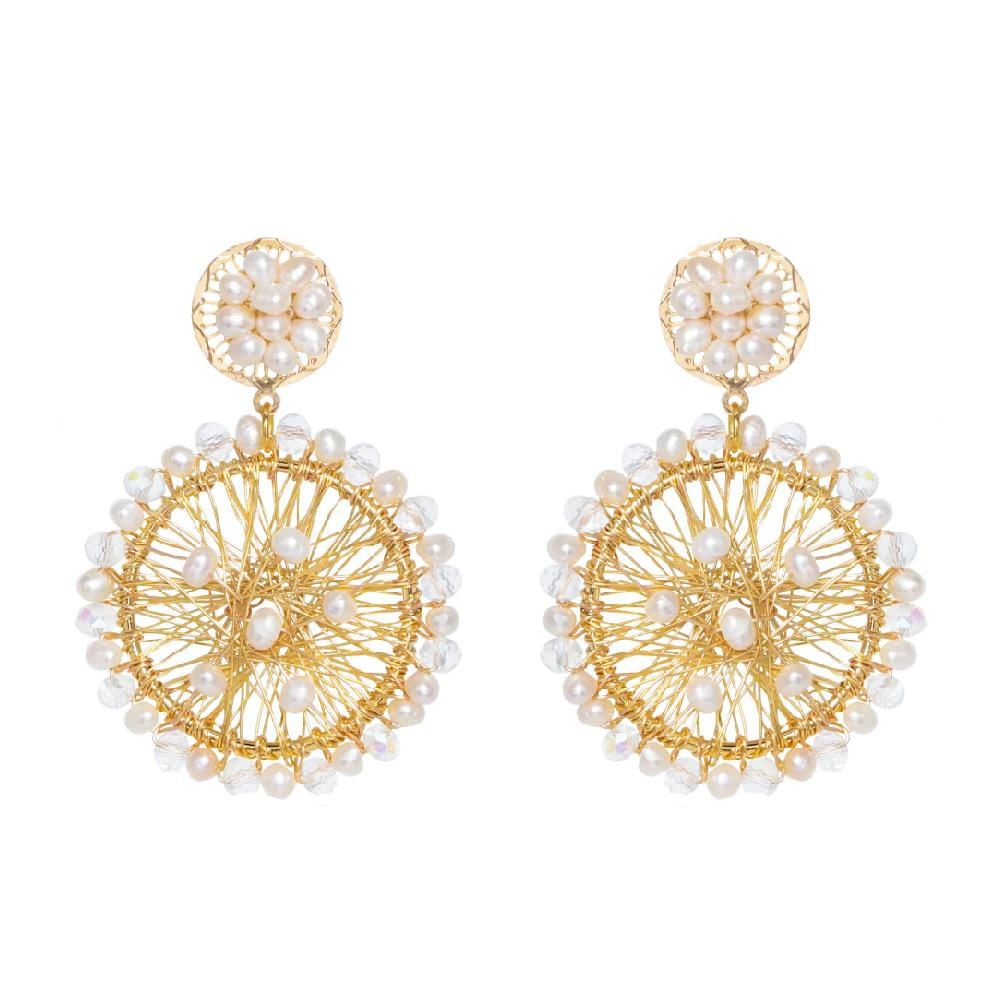 Aretes Tesoro Perlados Plateados img #1