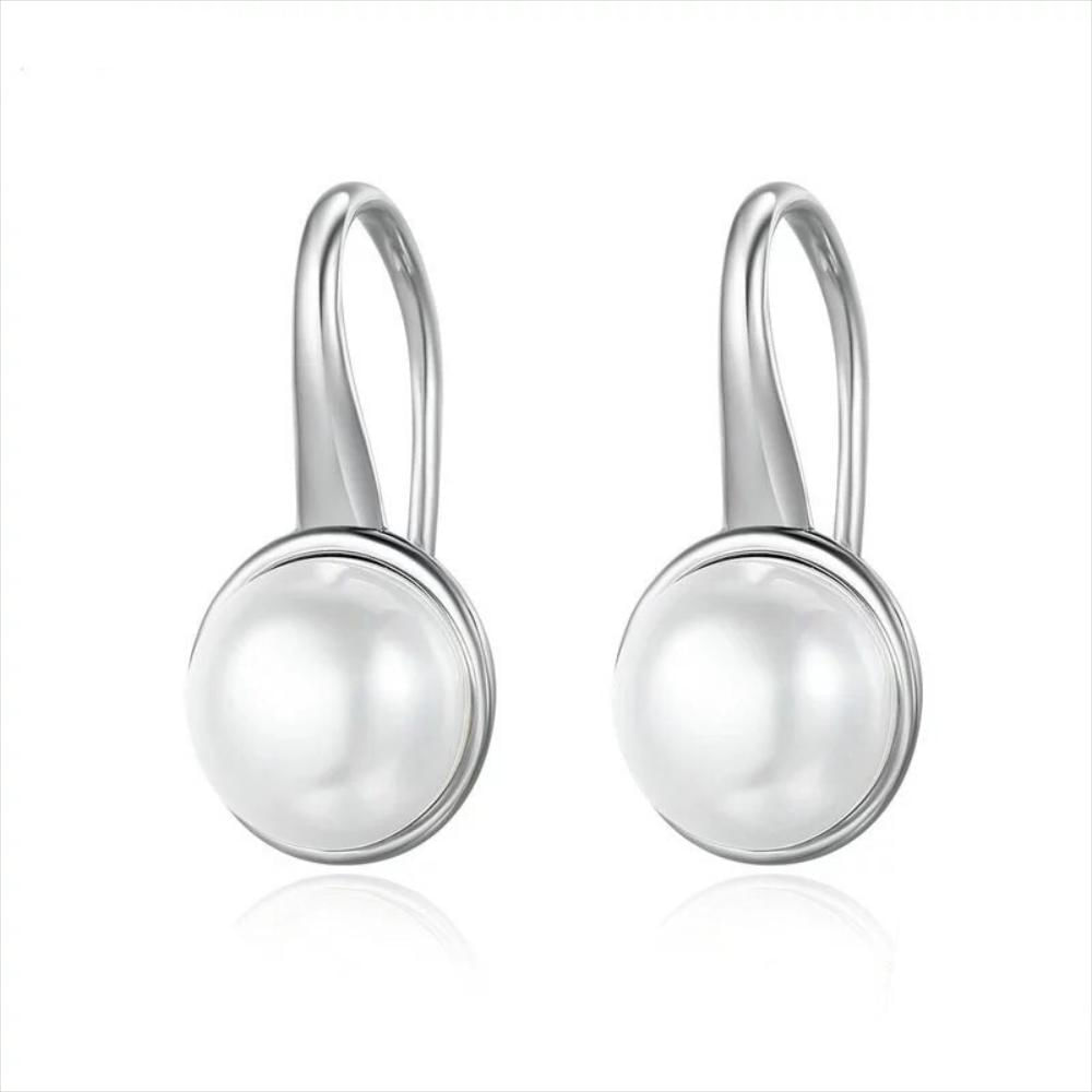 Aretes Perla Plata Italiana 925 img #1