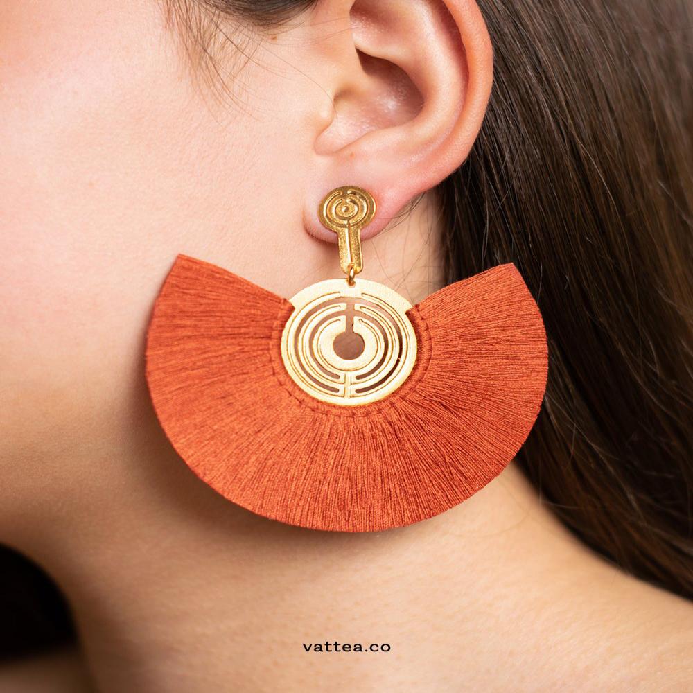 Aretes Mapuche Mostaza Vattea img #2