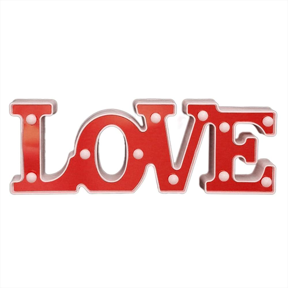 Letras Love De Luces Decoracion Amor Y Amistad 3D Rojo img #2