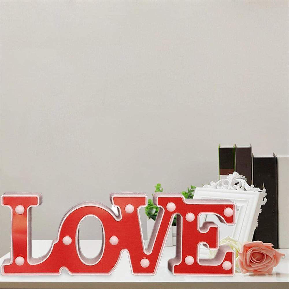 Letras Love De Luces Decoracion Amor Y Amistad 3D Rojo img #3