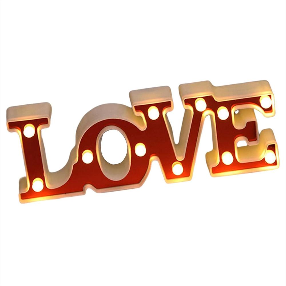 Letras Love De Luces Decoracion Amor Y Amistad 3D Rojo img #4