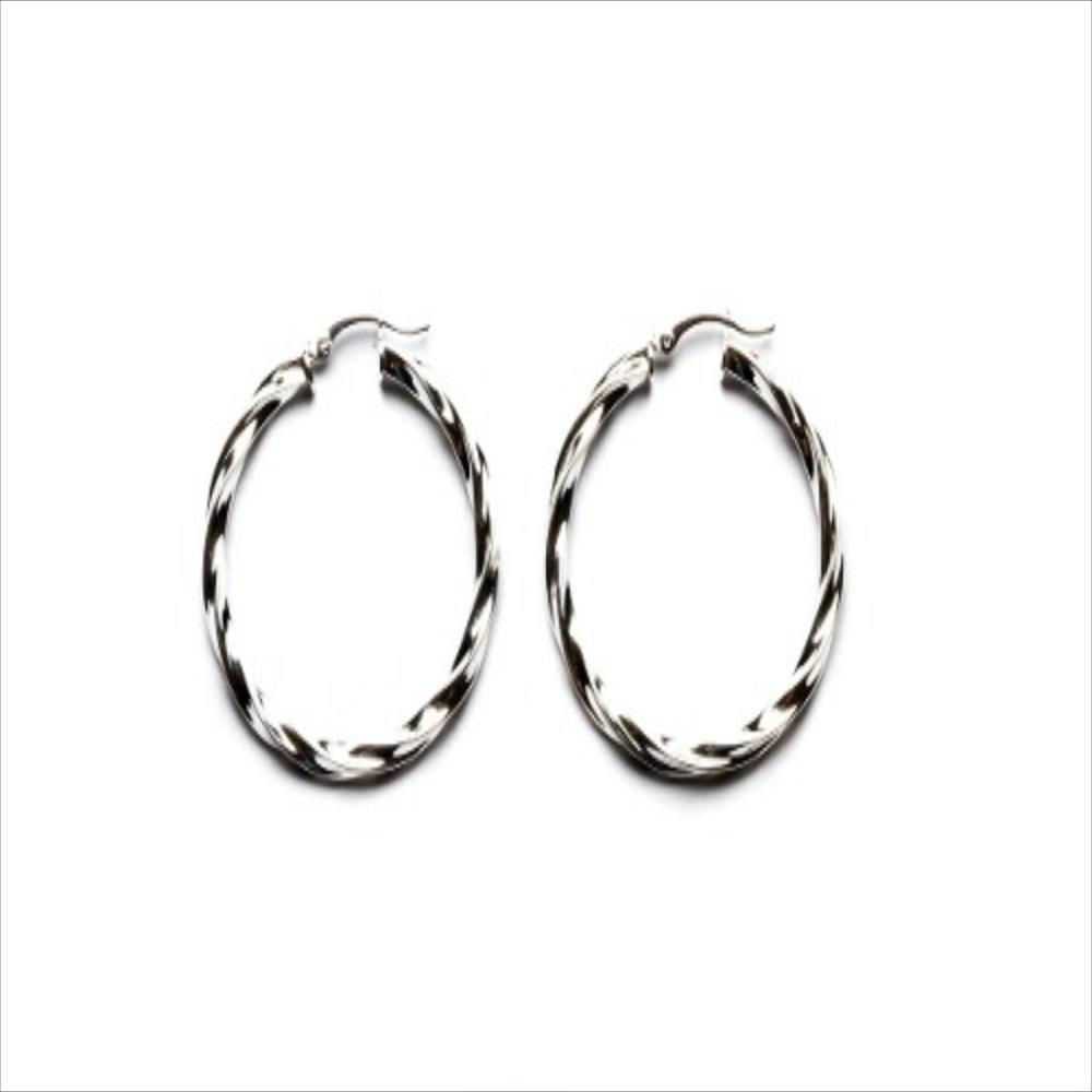 Candongas Medianas Estilo Melcocha Mujer Plata 925 img #1