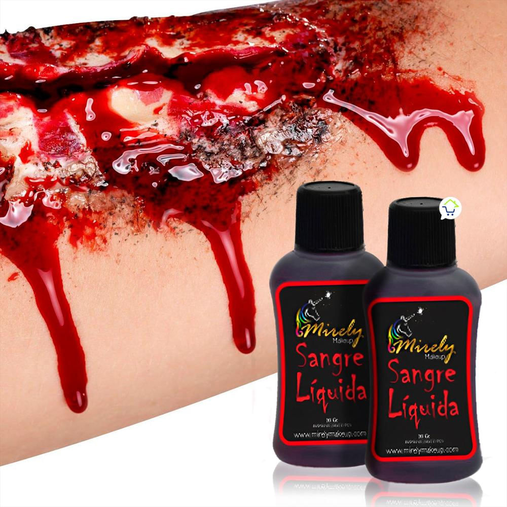 Sangre Falsa X2 Artificial Comestible Sabor Chocolate 36Ml Disfraz Halloween Jp01 img #1