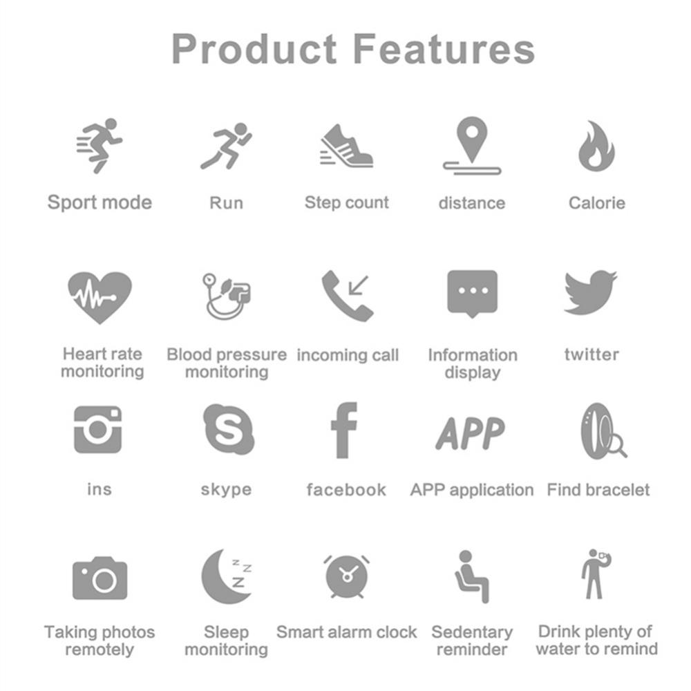 Bluetooth Podómetro Deportes Reloj Inteligente Rojo img #4