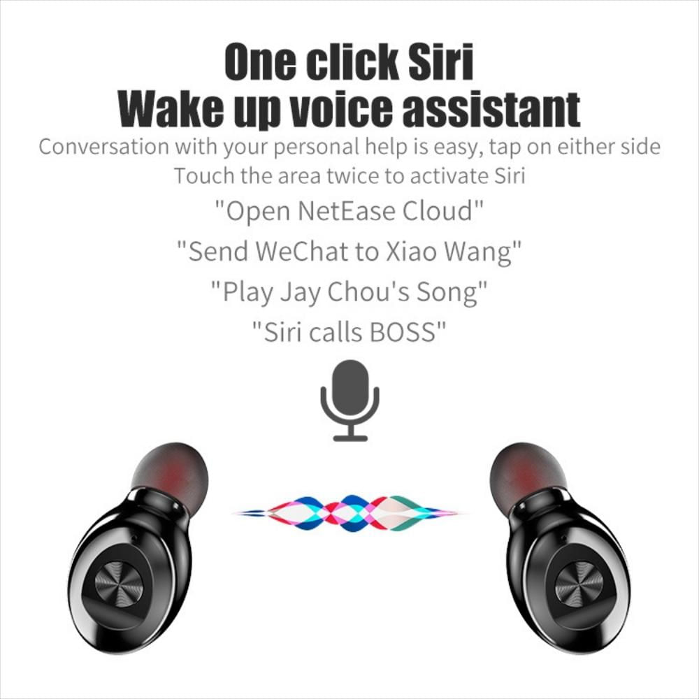 Tws Ipx6 Auricular Bluetooth Inalámbrico Táctil Resistente Al Aguanegro img #4