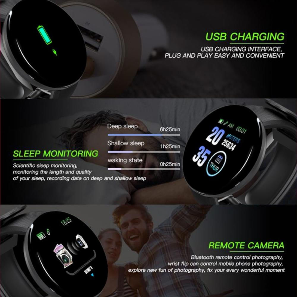 Bluetooth Smart Watch Hombres Presión Sanguínea Ronda Smartwatch img #3