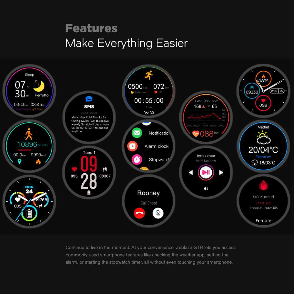Nuevo Zeblaze Gtr Frecuencia Cardiaca Presión Arterial Smartwatch Metal img #4