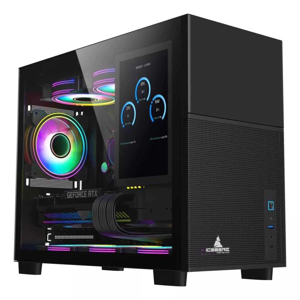 Chasis Optical Pro M Atx Black Con Pantalla img #1