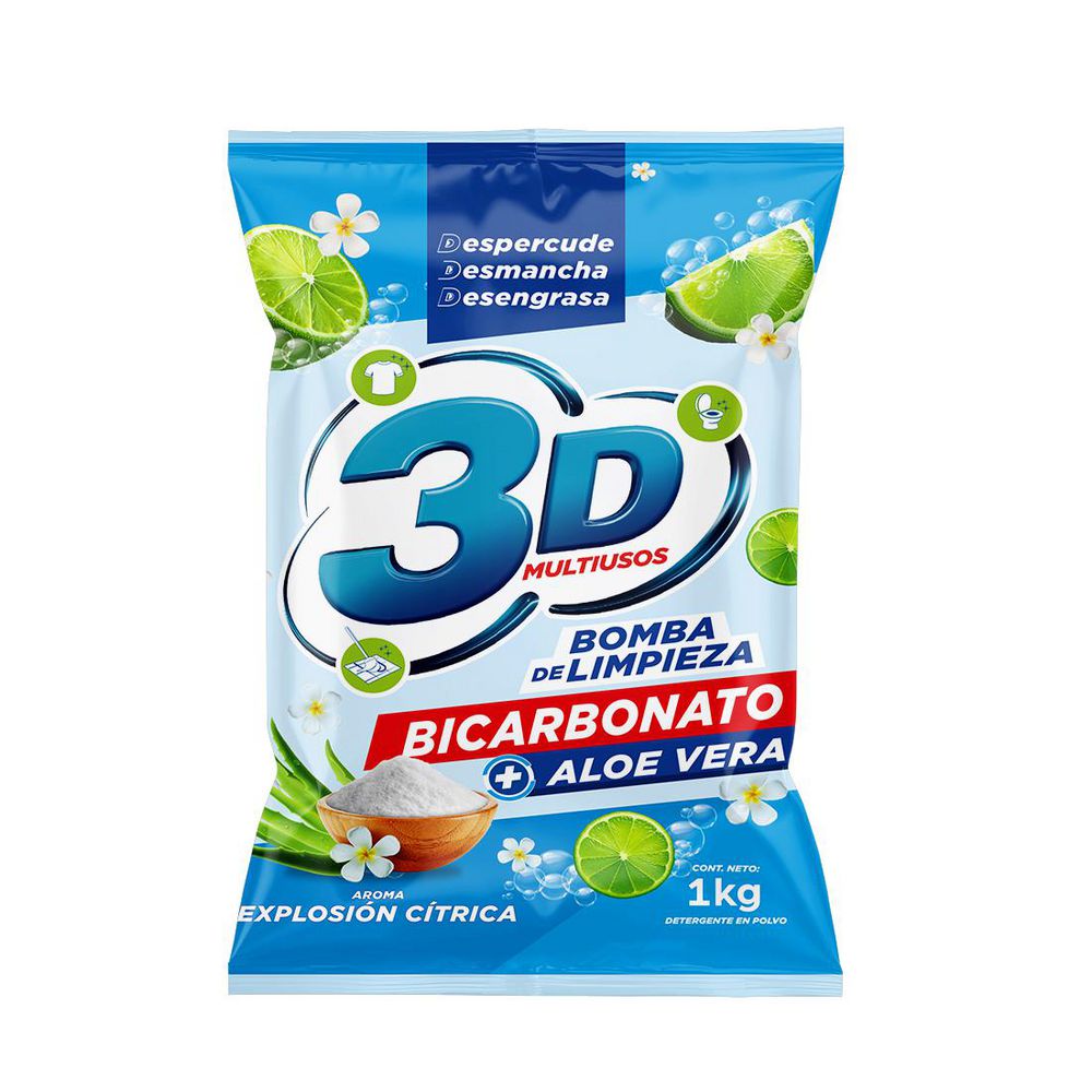 Detergente en polvo 3D explosión cítrica multiusos (1000  gr) img #1