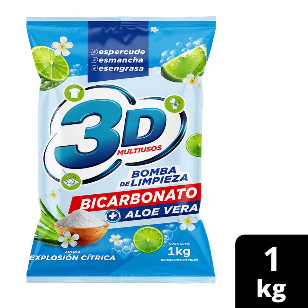 Detergente en polvo 3D explosión cítrica multiusos (1000  gr) img #2