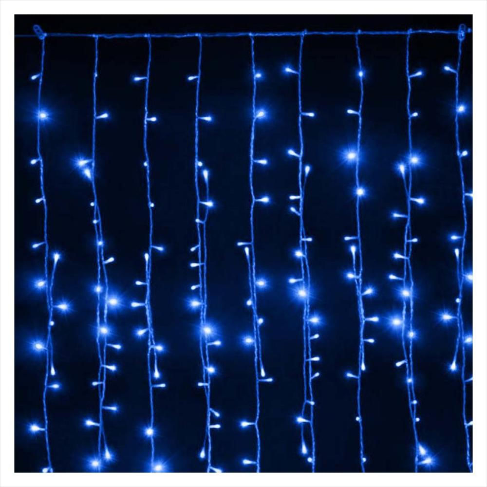 Luces Led Tipo Cascada 3X3 Metros Decoración Azul Rf 320L img #2