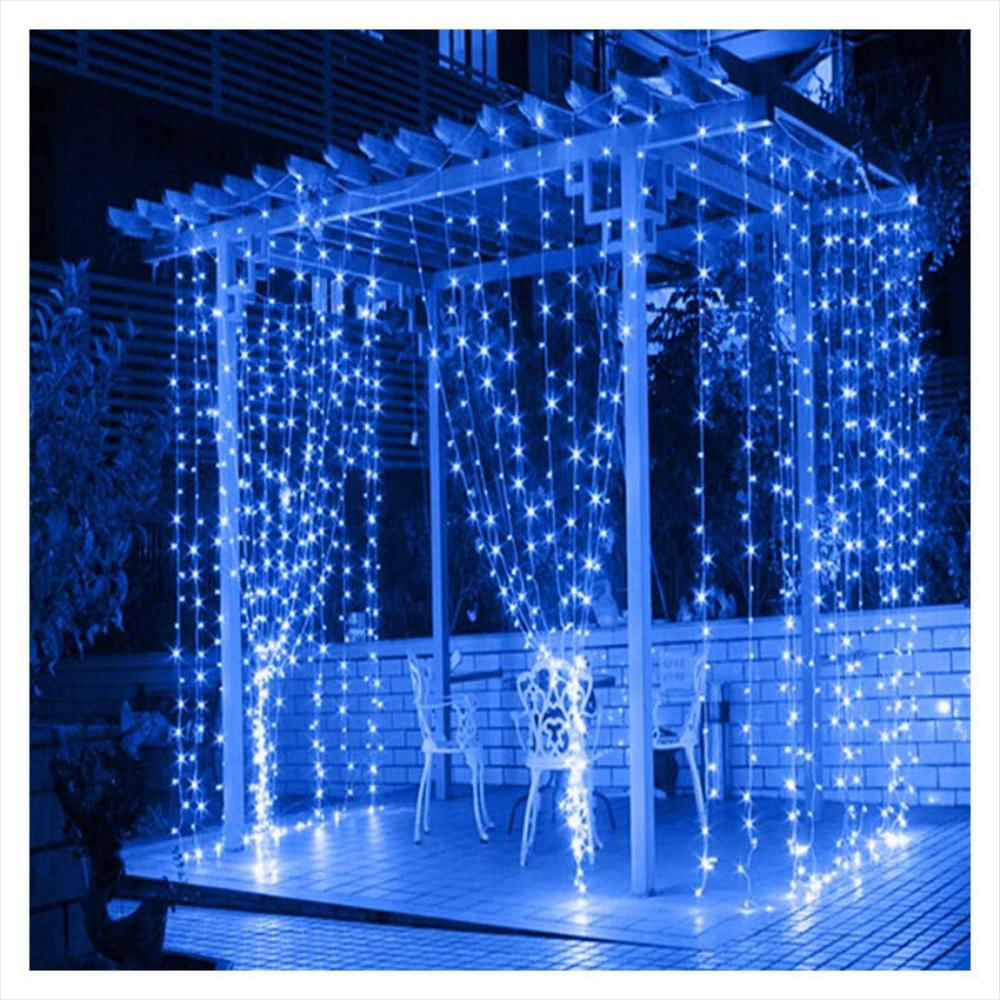 Luces Led Tipo Cascada 3X3 Metros Decoración Azul Rf 320L img #3