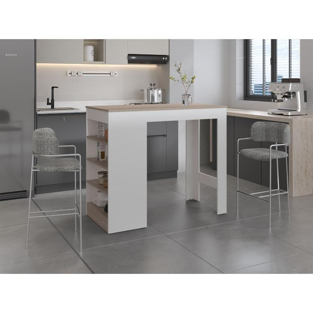 Barra Auxiliar De Cocina Greer, Blanco Duqueza Y Bardolino, Con Espacio Para Ubicar Objetos De Cocina img #4