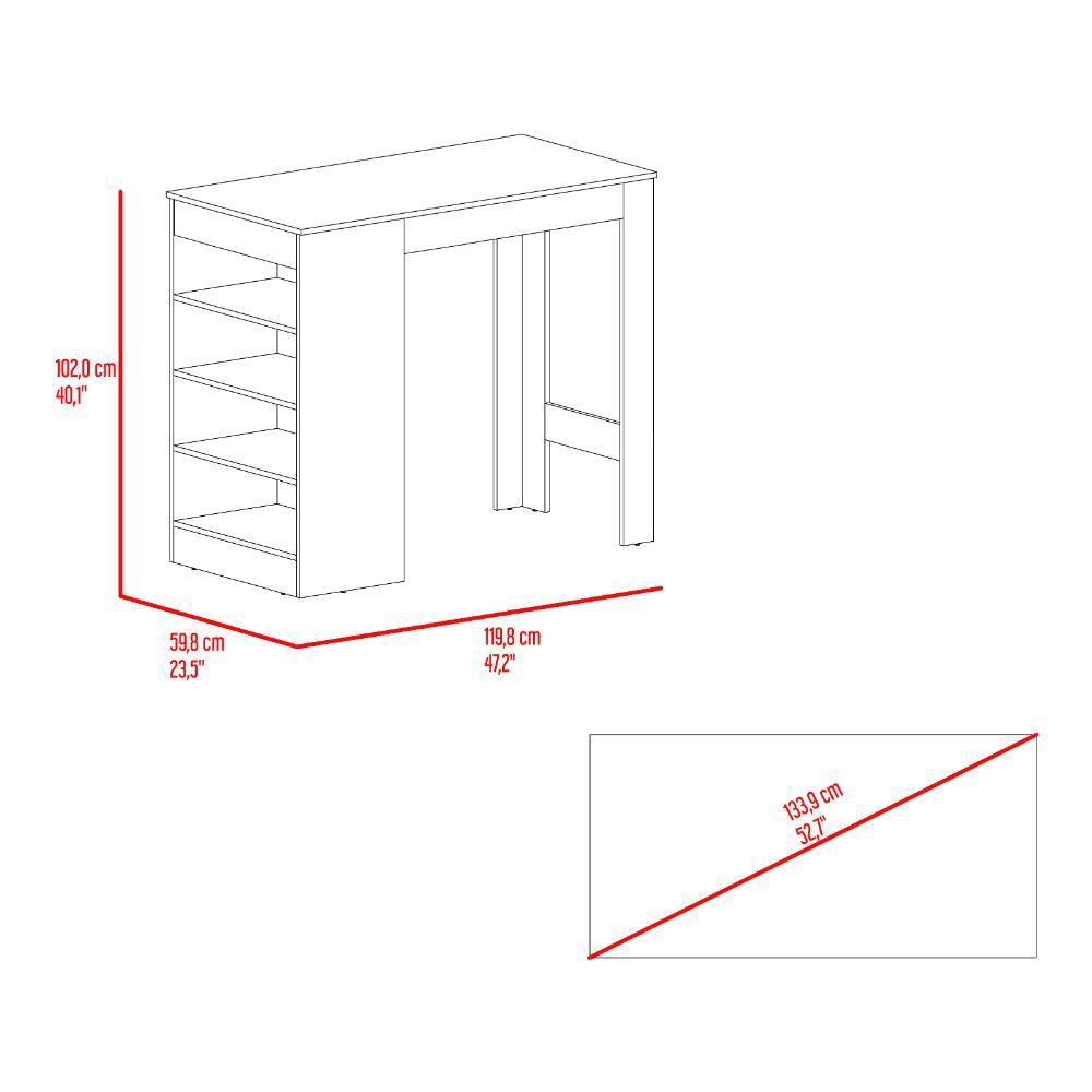 Barra Auxiliar De Cocina Greer, Blanco Duqueza Y Bardolino, Con Espacio Para Ubicar Objetos De Cocina img #5