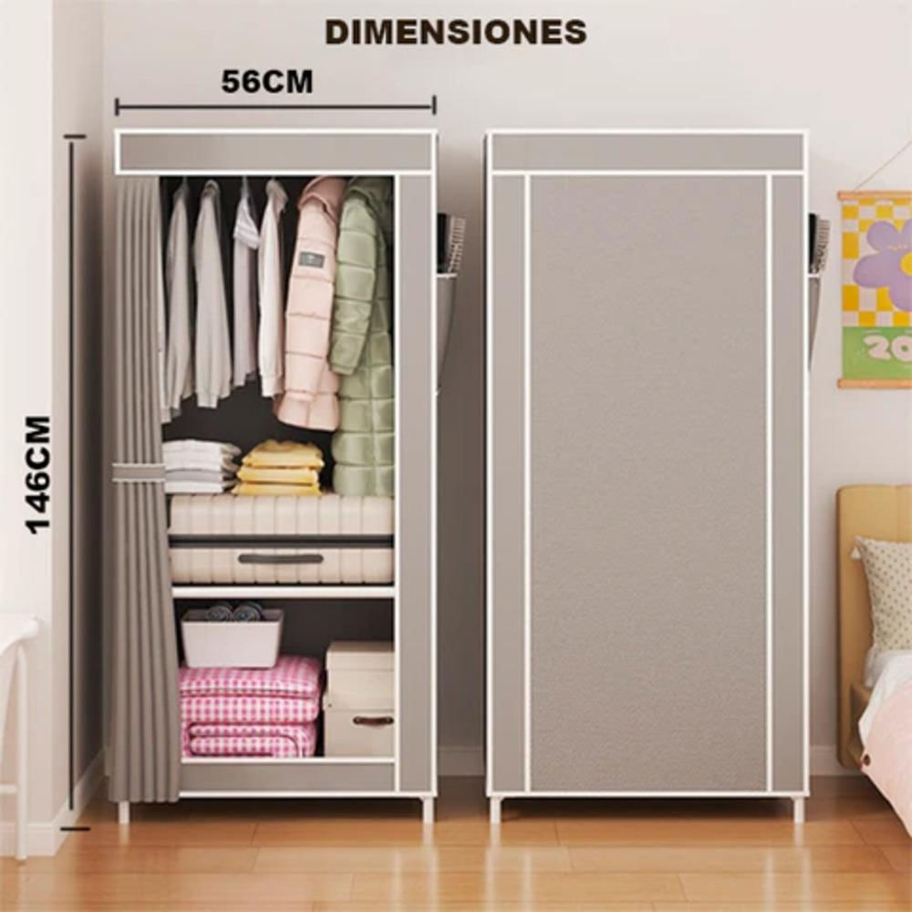 Closet Armario Portatil De Ropa Y Zapatos Con Puerta img #3