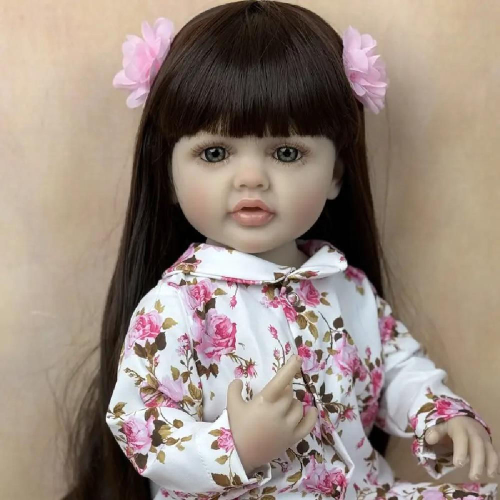 Muñeca Bebe Real Reborn Cabello Largo Negro Selene img #3
