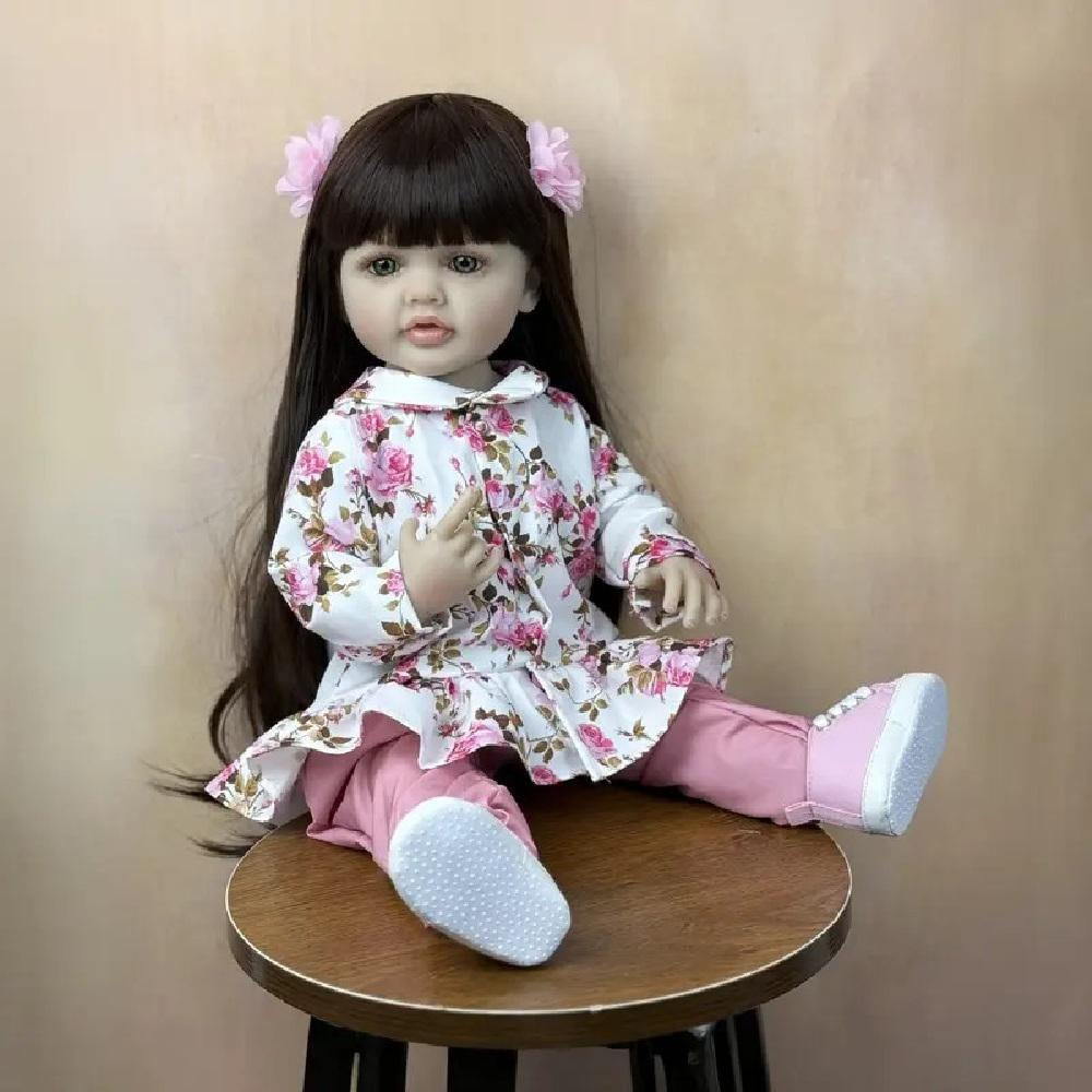 Muñeca Bebe Real Reborn Cabello Largo Negro Selene img #4