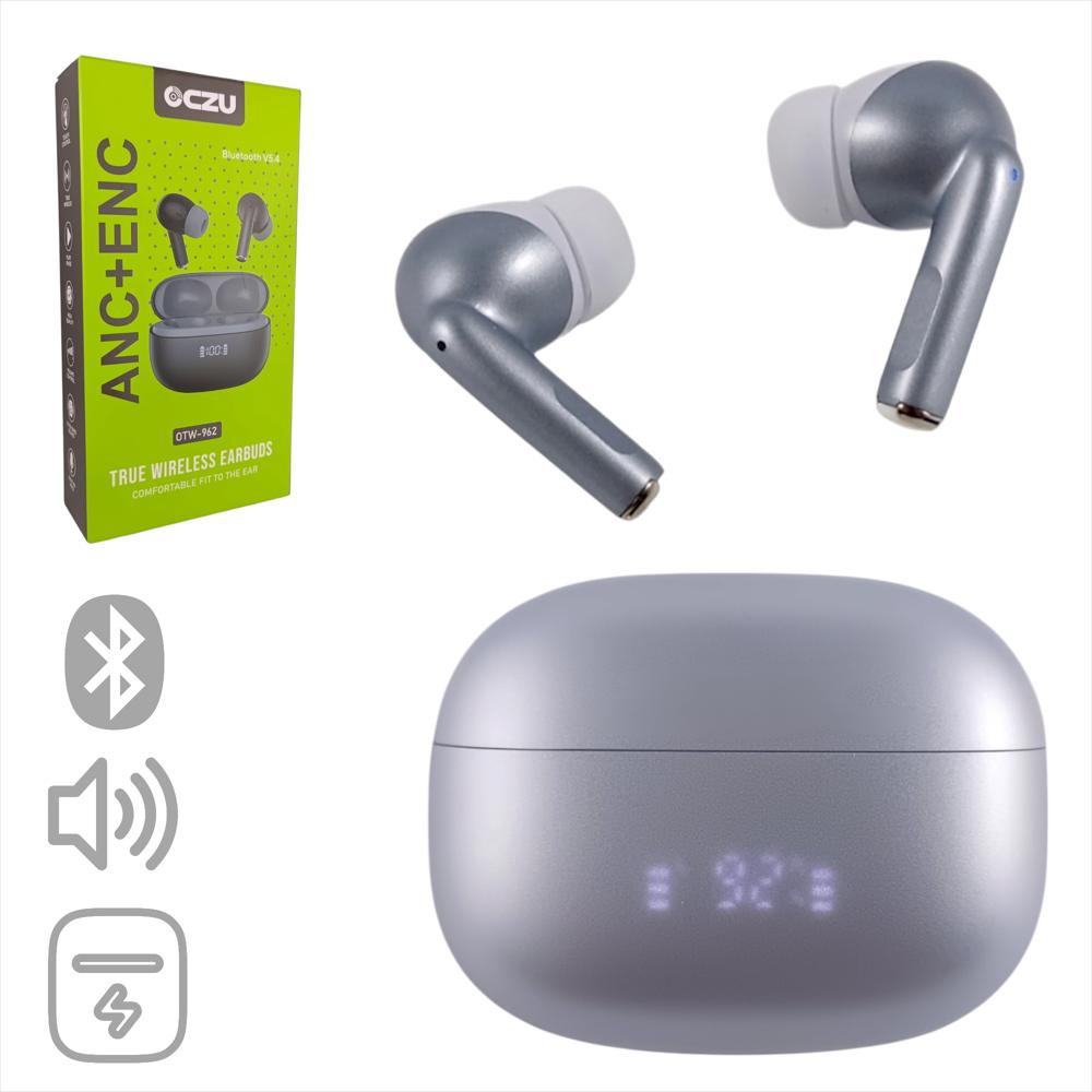 Audífonos Bluetooth Oczu Otw 962 Anc Y Enc Pantalla Led Gris img #1