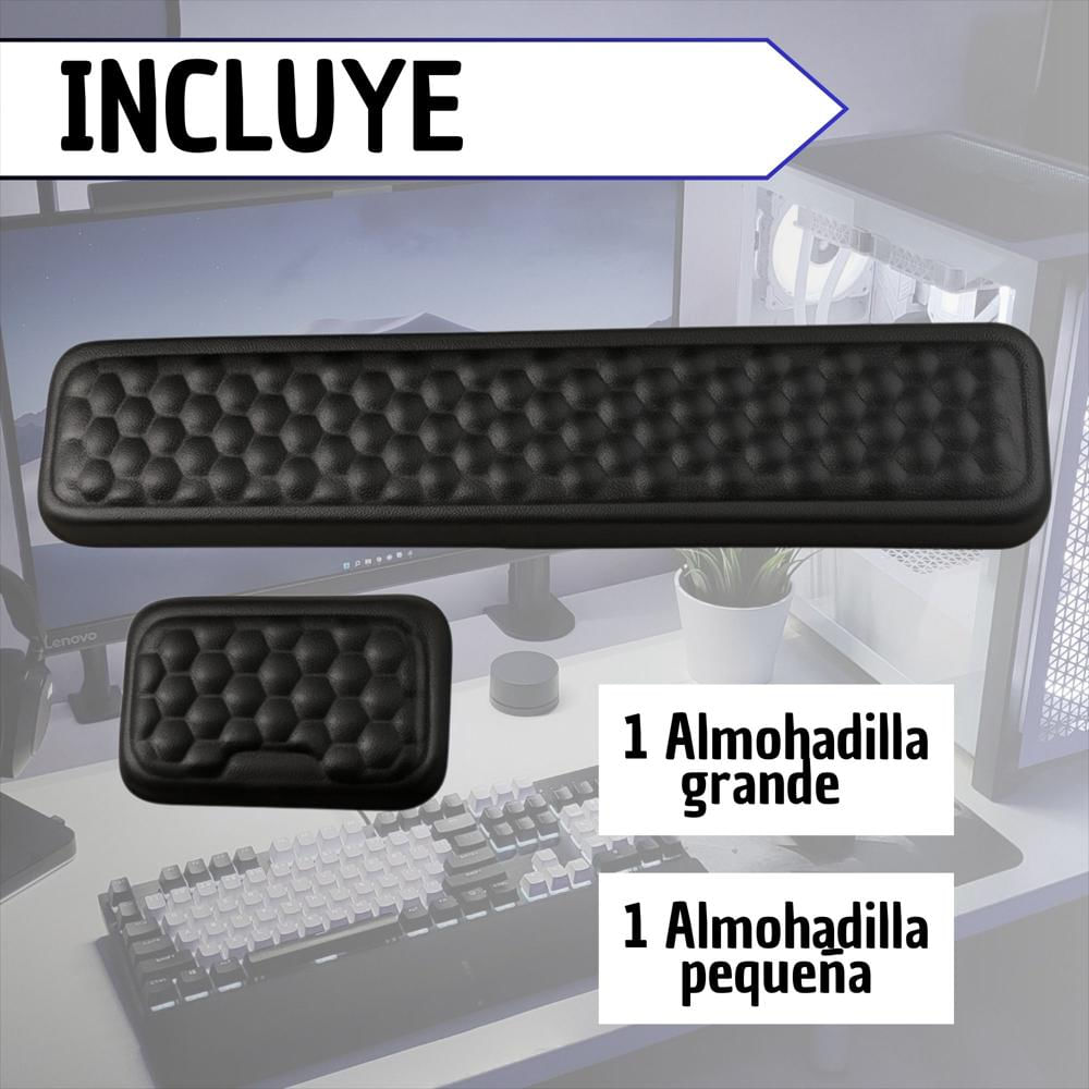 Reposa Muñecas Teclado Mouse Descansa Muñeca Memory Foam Ful img #2
