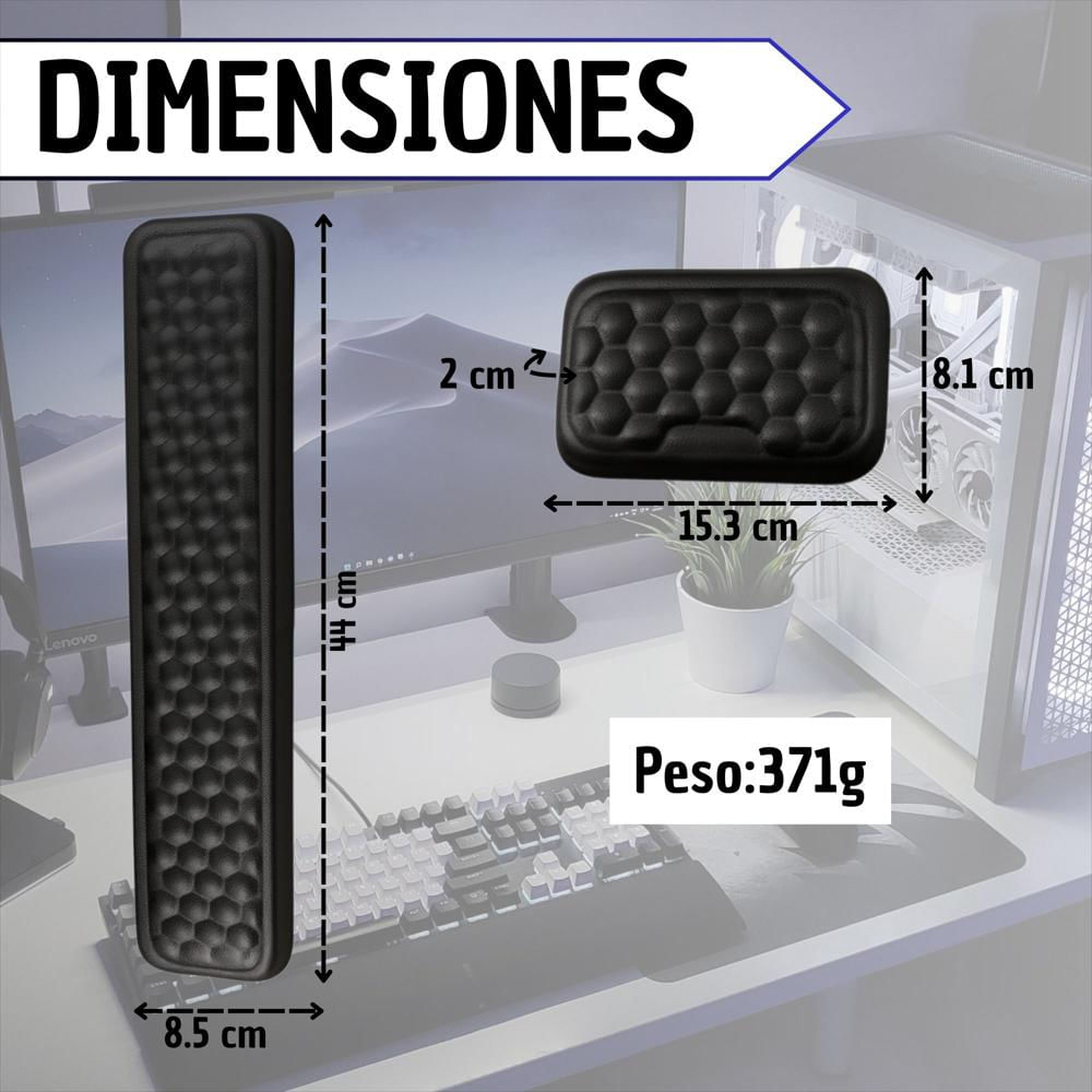 Reposa Muñecas Teclado Mouse Descansa Muñeca Memory Foam Ful img #3