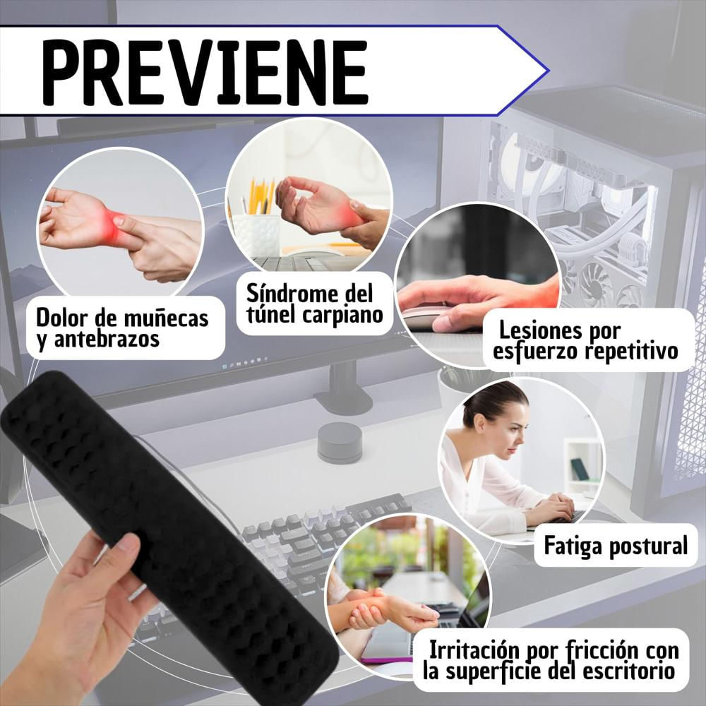 Reposa Muñecas Teclado Mouse Descansa Muñeca Memory Foam Ful img #5