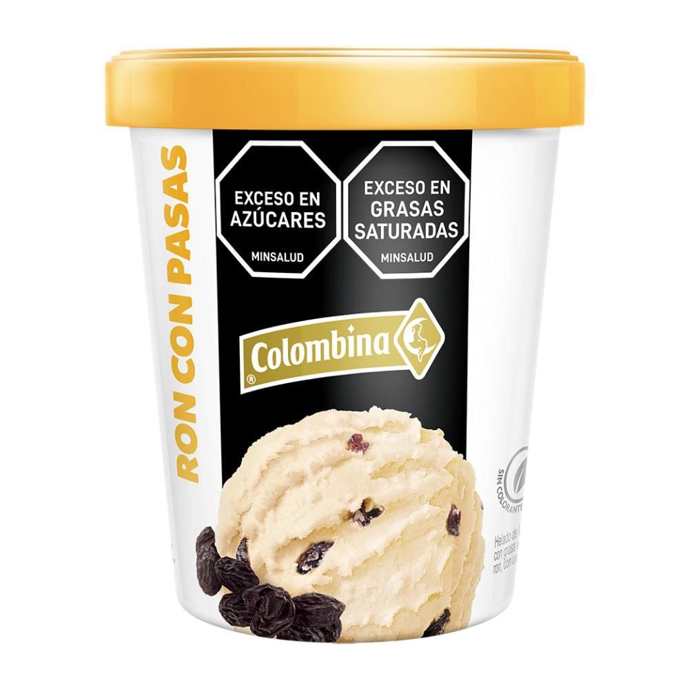 Helado COLOMBINA ron con pasas (600  gr) img #1