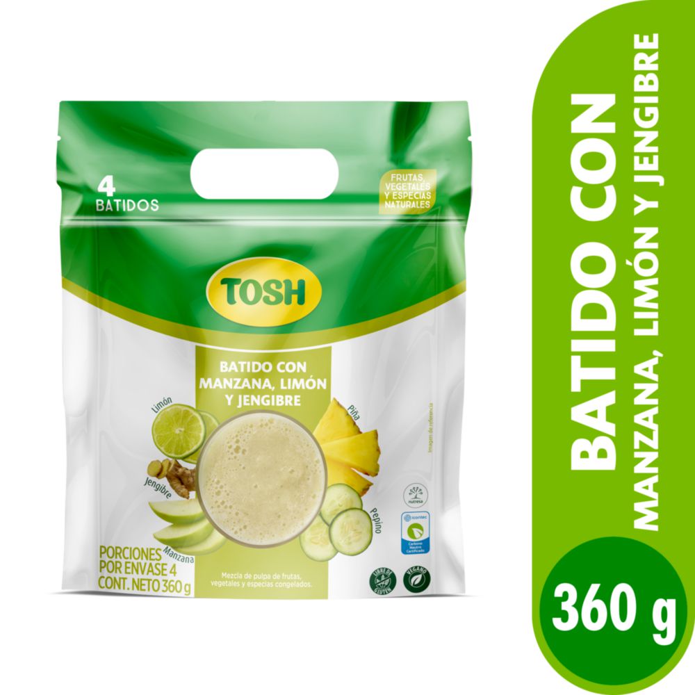 Batido TOSH manzana, limón y jengibre (360  gr) img #1