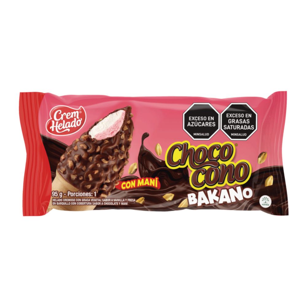 Chococono CREM HELADO bakano fresa y vainilla con maní (95  gr) img #2