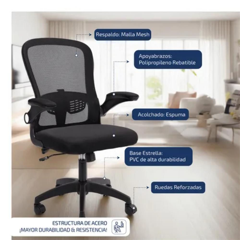 Silla Ejecutiva Ergonómica Malla 104X50x48cm Negro img #2