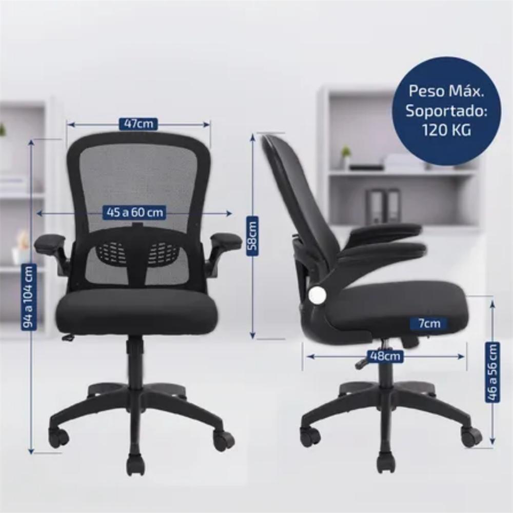 Silla Ejecutiva Ergonómica Malla 104X50x48cm Negro img #3