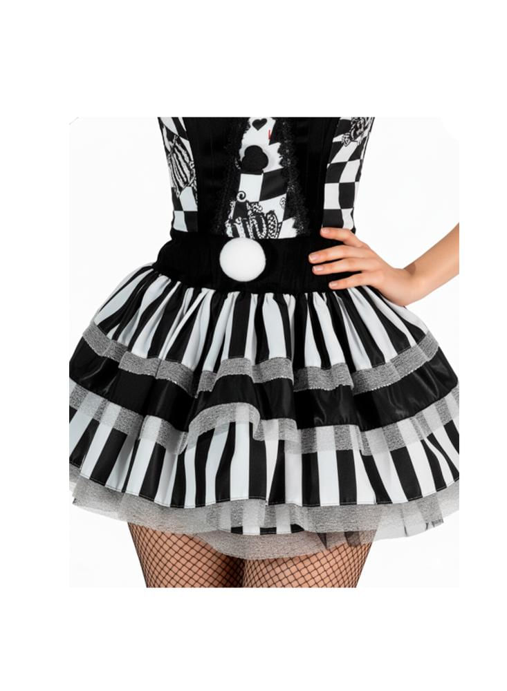 Disfraz De Payasa Blanco Y Negro img #3