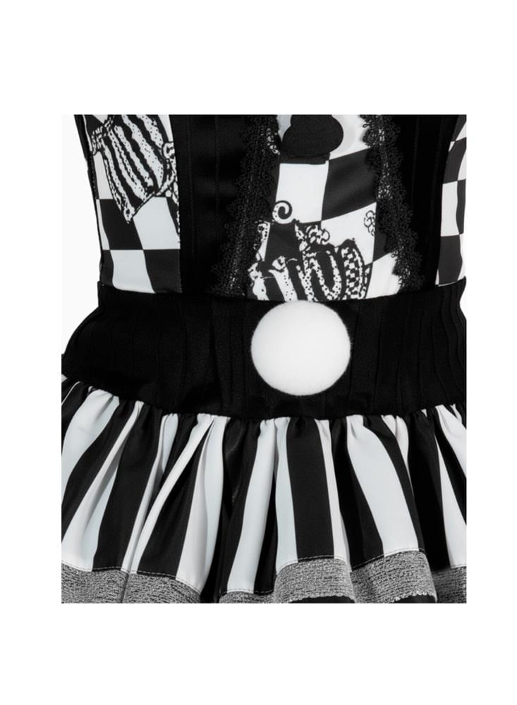 Disfraz De Payasa Blanco Y Negro img #4