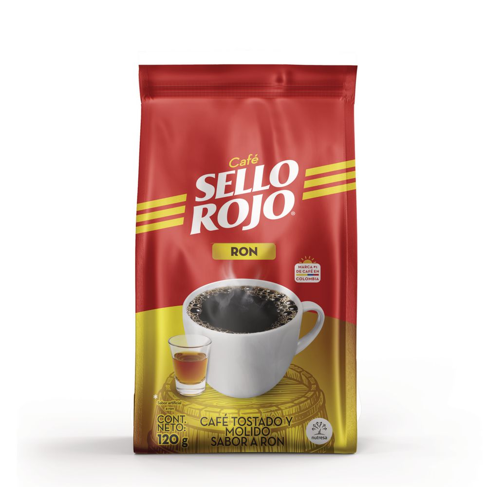 Café molido SELLO ROJO con sabor a ron (120  gr) img #2