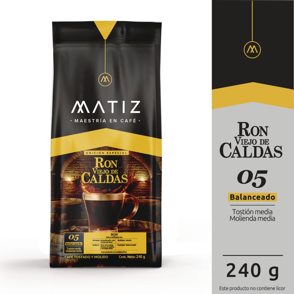 Café molido MATIZ edición ron viejo de Caldas (240  gr) img #2
