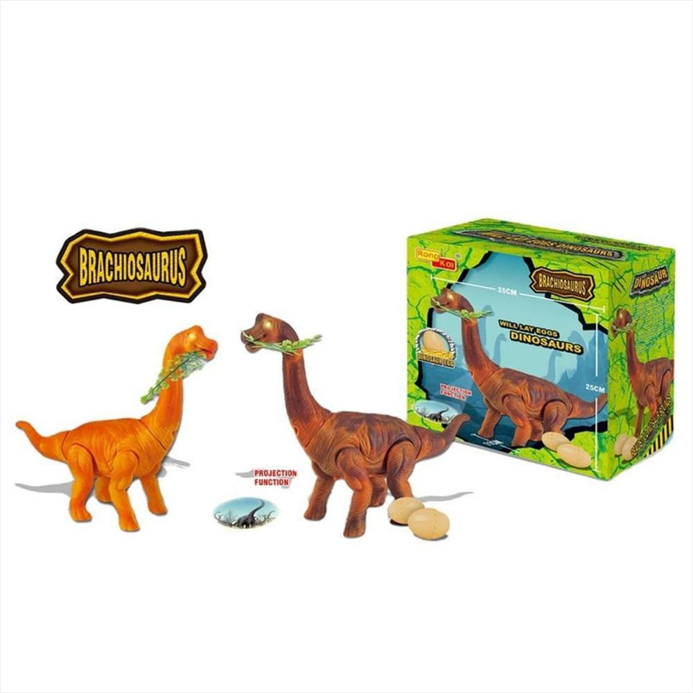 Dinosaurio Pone Huevo Movimiento Luces Sonidos + Bateria Marrón img #1