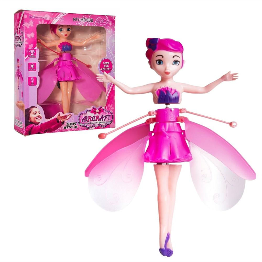 Muñeca Mágica Hada Voladora Sensor Recargable Con Luces Rosa img #1