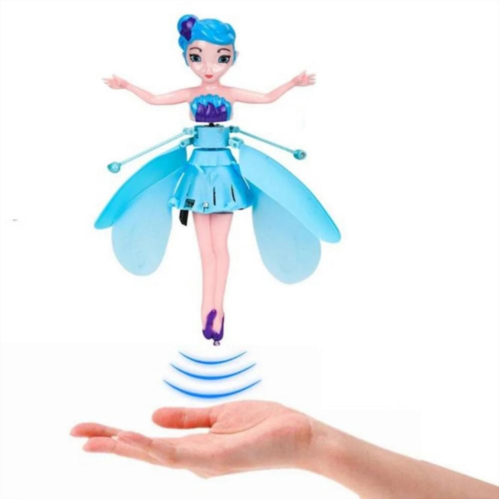Muñeca Mágica Hada Voladora Sensor Recargable Con Luces Azul img #2