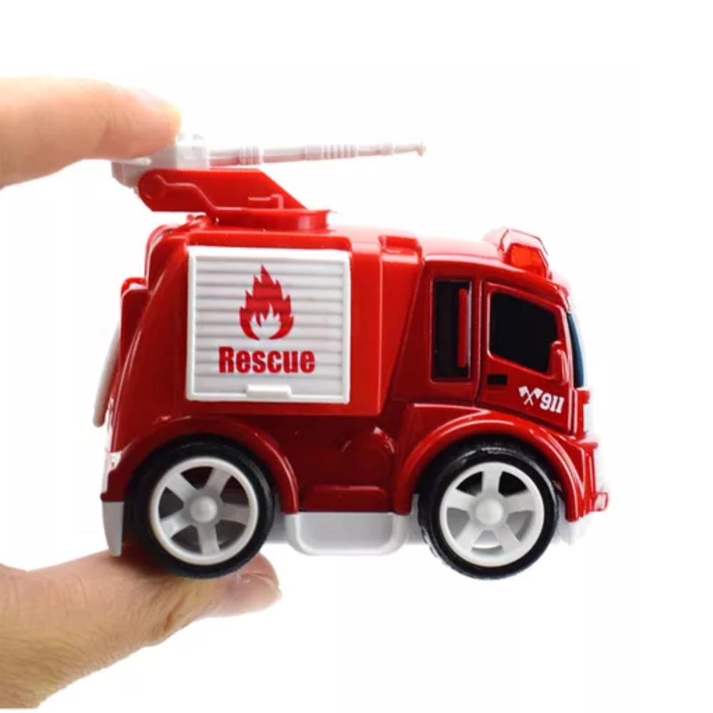 Carros De Impulso Y Helicoptero Bombero Colección Juguete X 3 Pcs img #3