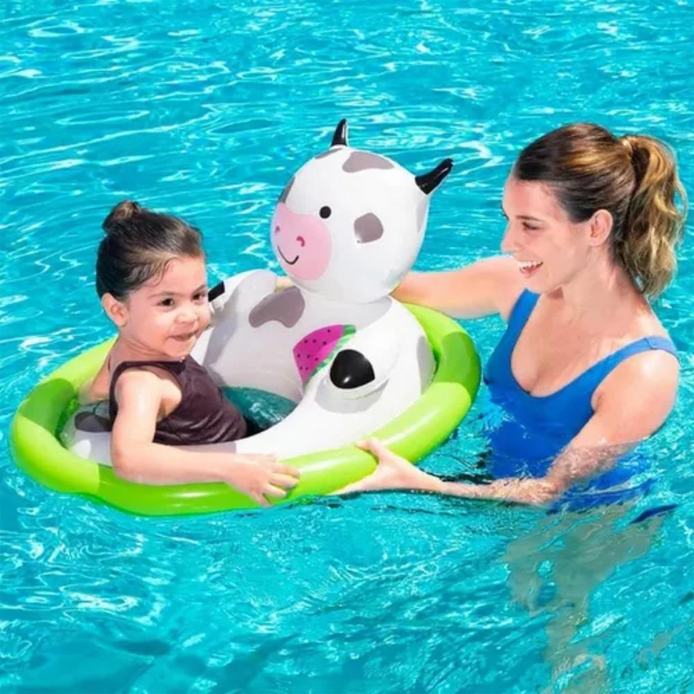 Flotador Inflable Asiento Animal Vaca Niños Bebe img #3