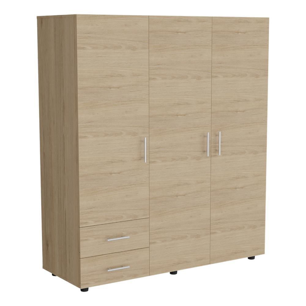 Closet Light, Beige, Con Dos Cajones Y Tres Puertas Batientes img #4