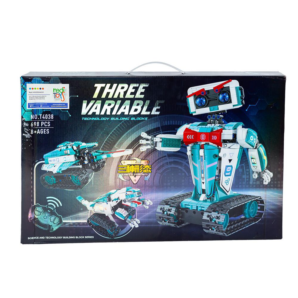 REDITOYS Robot Con Control Remoto 698 Piezas Set De Bloques Armable img #1