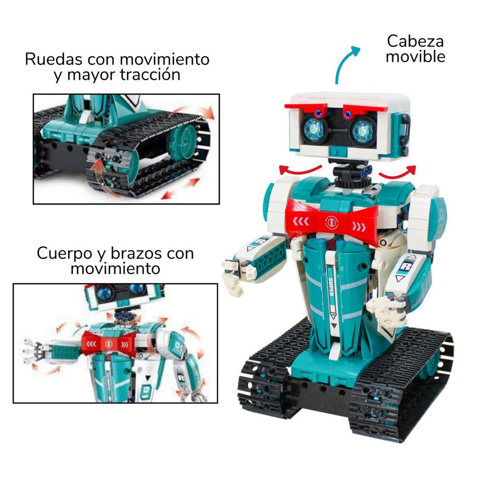 REDITOYS Robot Con Control Remoto 698 Piezas Set De Bloques Armable img #4