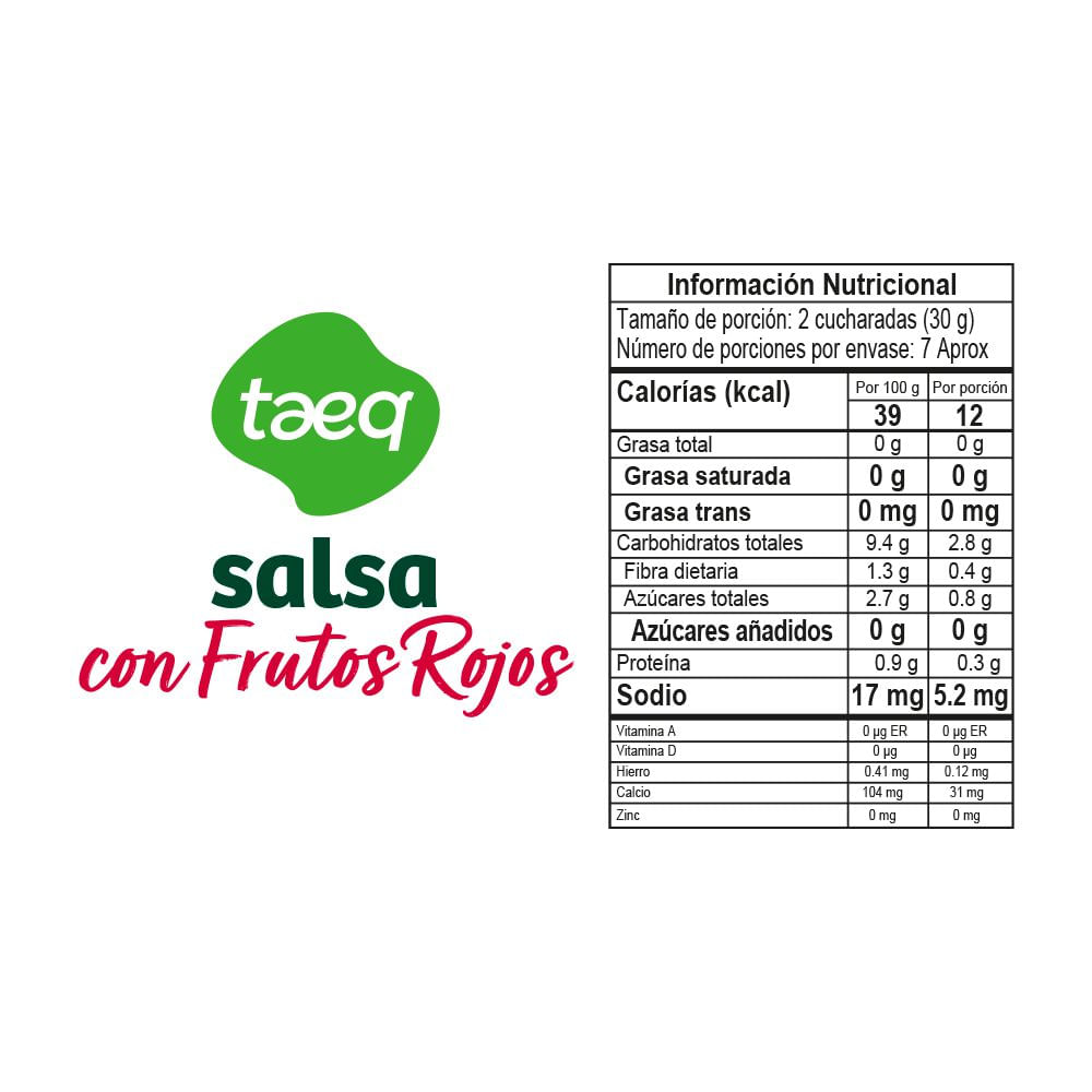 Salsa frutos rojos TAEQ doy pack (200  gr) img #2