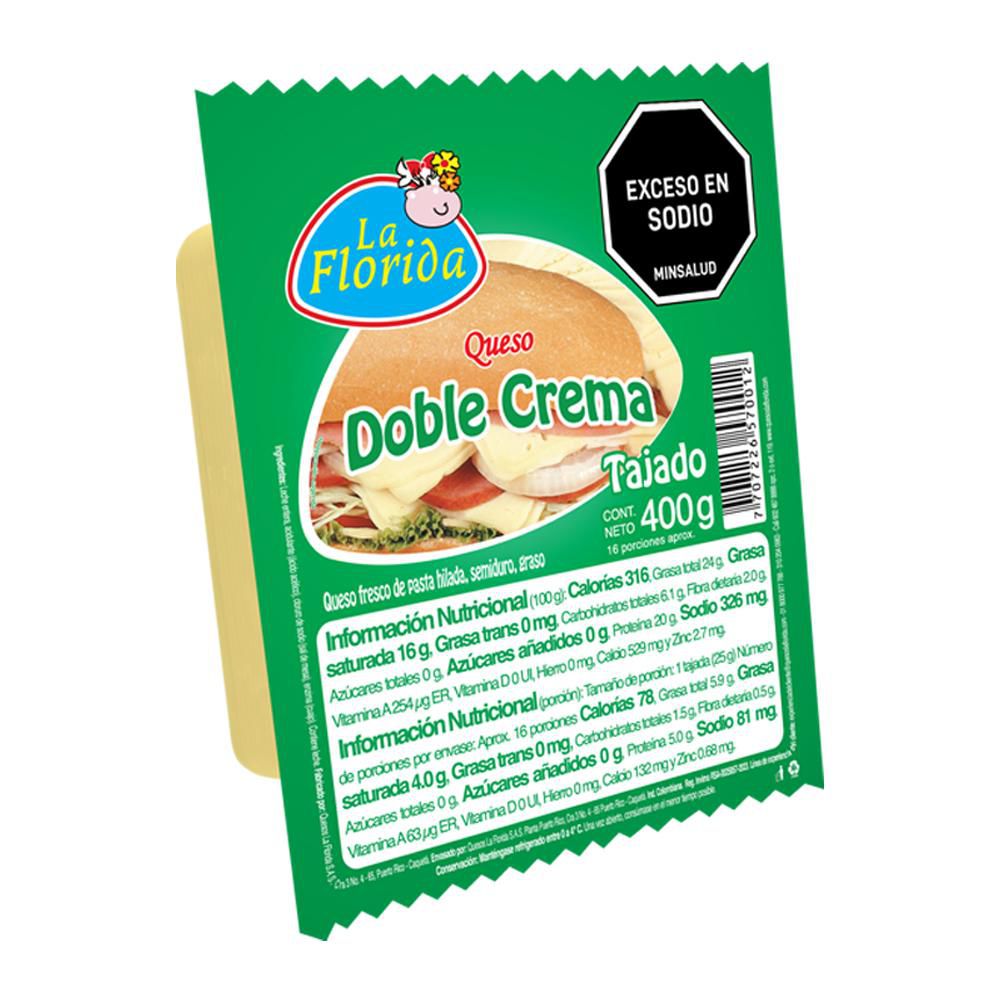Queso doble crema LA FLORIDA tajado (400  gr) img #2