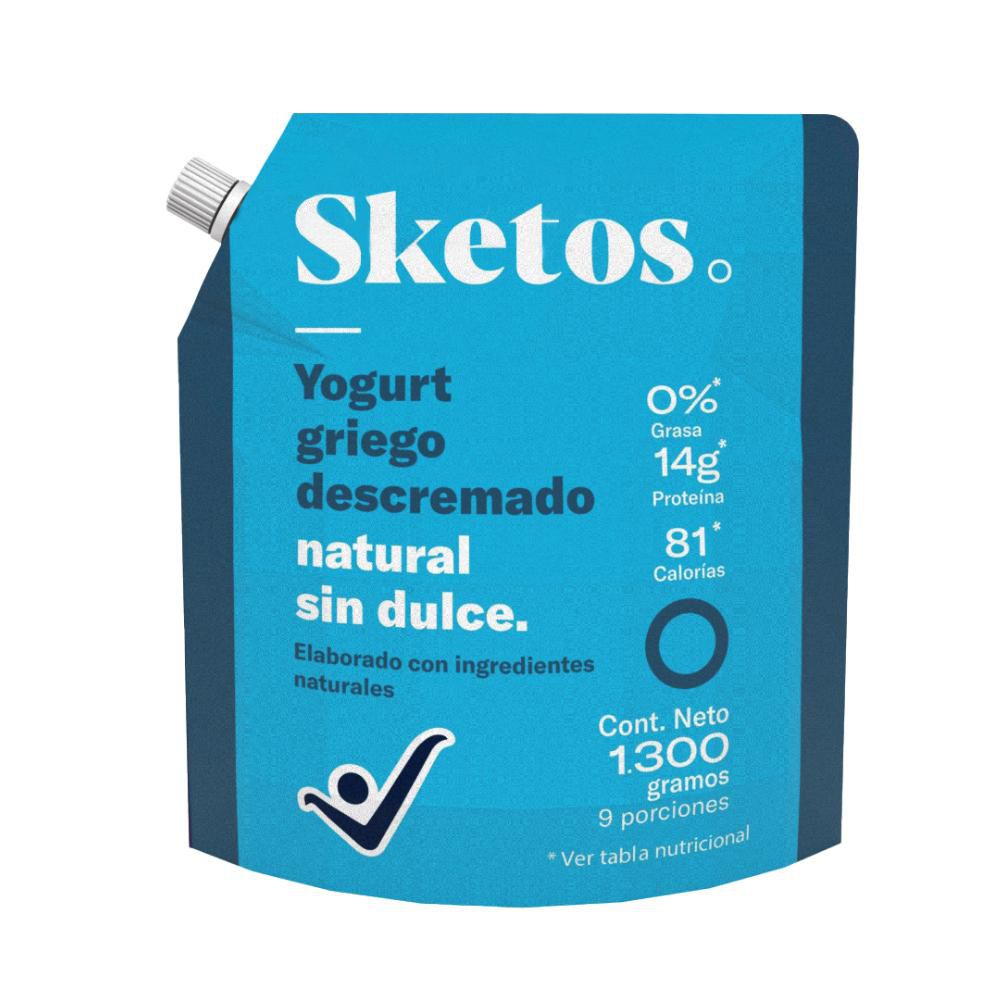 Yogurt griego SKETOS descremado natural sin dulce (1238  ml) img #1